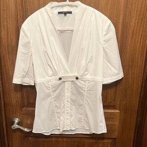 Gucci White Blouse with Button Detail